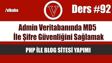 php ile blog admin veritabanında md5 ile şifre güvenliğini sağlamak