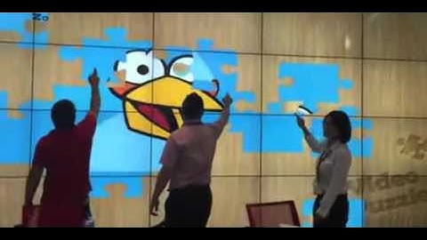 Large IR MultiTouch 5 2x2 4m 225inch 40 touch video wall at Infocomm MEA 2015