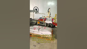 Automated palletizing line,equipped with a column-type palletizing robot#automation #machine
