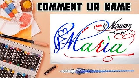 Maria Nawaz Name Signature Calligraphy Status | How to Draw, Cursive Calligraphy with Cut Marker