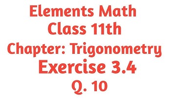 Class 11th math chapter 3 Exercise 3.4 Q.10
