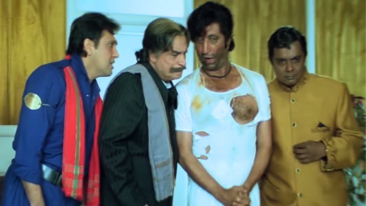 Climax - Shayad Ye Ab Pitega - Govinda, Kader Khan, Shakti Kapoor Comedy Scene - Coolie No 1 Part 5