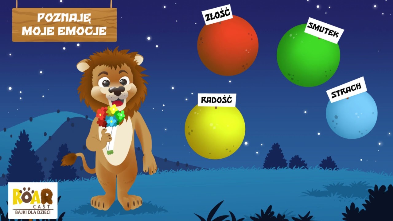 🦁 RoarCast - bajki dla dzieci. Poznaję moje emocje 💙💛❤️💚 #emocje #bajkidladzieci #słuchowisko
