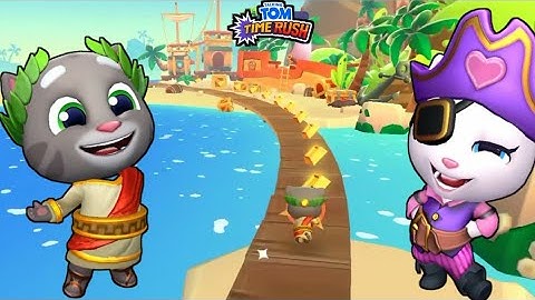 Talking Tom Time Rush Pirate Angela vs Roman Tom - New Update Full Screen Android iOS Gameplay