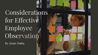 How to Conduct Employee Observation (A Guide to Effective Performance Management)