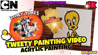 Tweety painting acrylic painting #tweety #looneytunes #painting #acrylicpaintingvideo #kprvlog#paint