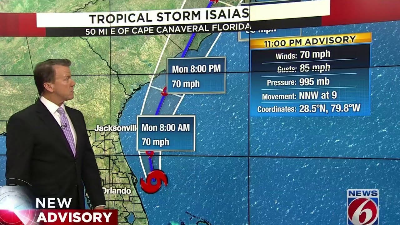 Florida is still out of the cone of Tropical Storm Isaias - YouTube