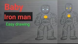 ...🤗Cute baby iron man drawing for kids, beginners 🥰#ironman