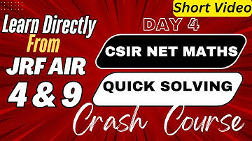 CSIR NET Math Crash Course | Day 4 | Master These Key Concepts to Succeed! | A short video