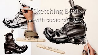 How to sketch Boots with Copic Markers