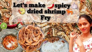 🌶spicy dried shrimp🦐 (prawn🍤) recipy 🤤      #subscribe #food #recipes #spicy #india #cooking