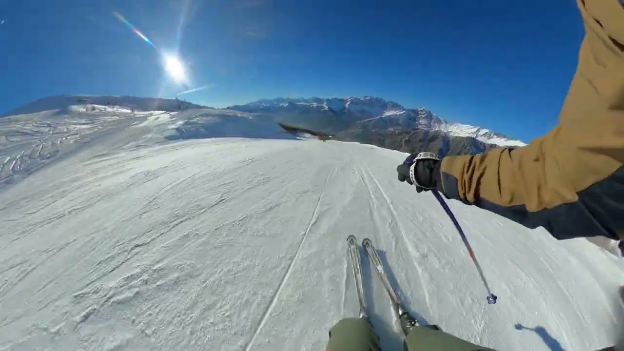 Bardonecchia from top of Jafferau mountain to the gondola