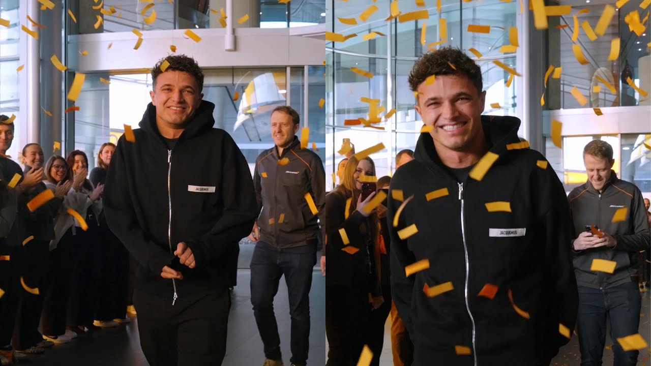 Lando Norris First Walk in McLaren Factory as World Champion