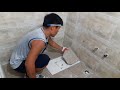 Укладка плитки быстрый и лёгкий  способ laying tiles on the floor полы на полусухую стяжку