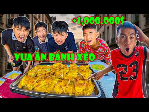 Thử Thách Người Cuối Cùng Ngừng Ăn Bánh Xèo Nhận 1 Triệu Đồng - Vua Ăn Vặt | Thái Chuối