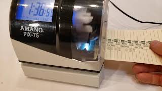 How to use Amano PIX 75 to print time cards
