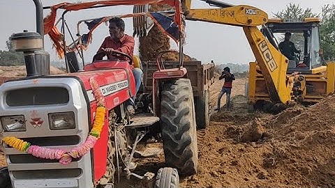 Jcb 3dx Backhoe Machine Loading Red Mud in Tractor | Jcb Tractor Video | Massey Ferguson 7250 Di