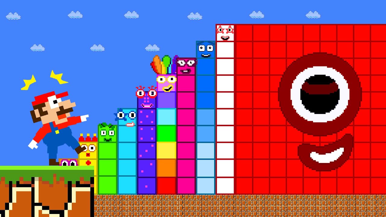 Mario vs All Numbers | Land of the Giants | Game Animation