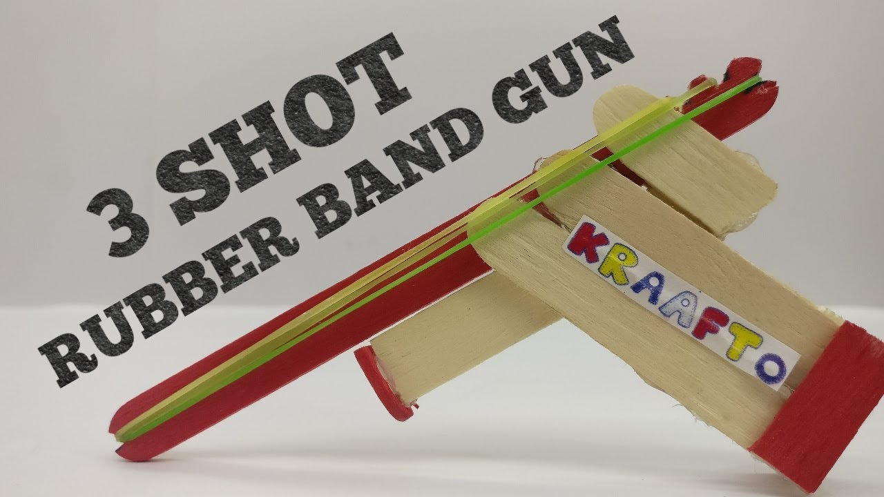 3 SHOT RUBBER BAND GUN -  How To Make  | DIY Tutorial - YouTube