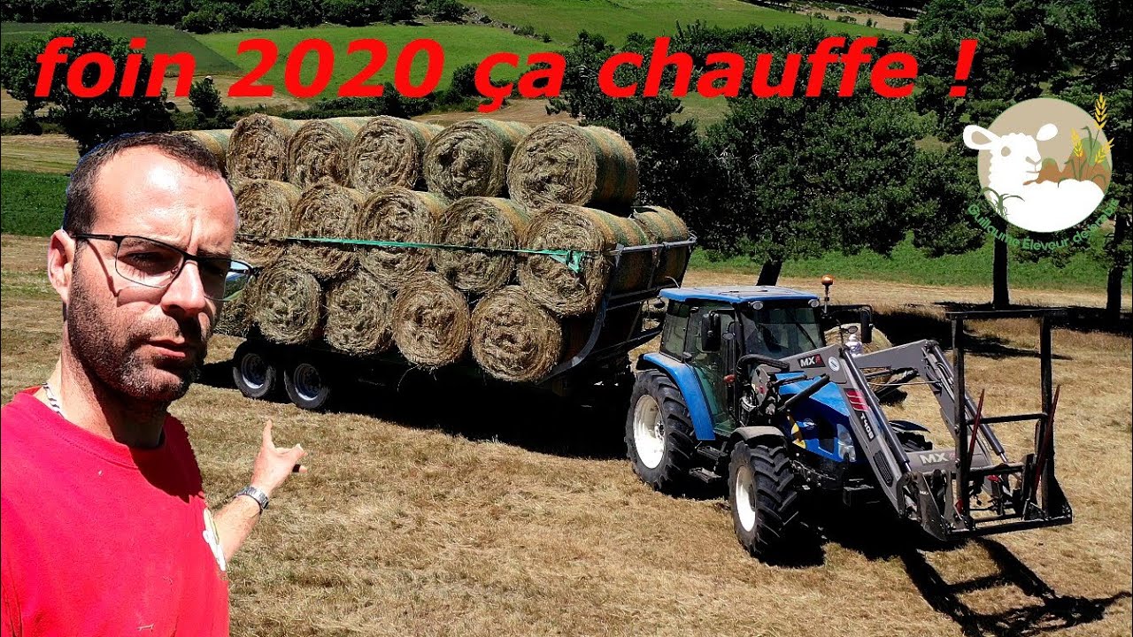 Récolte de foin 2020, le tracteur  à deux doigts de brûler! N°73