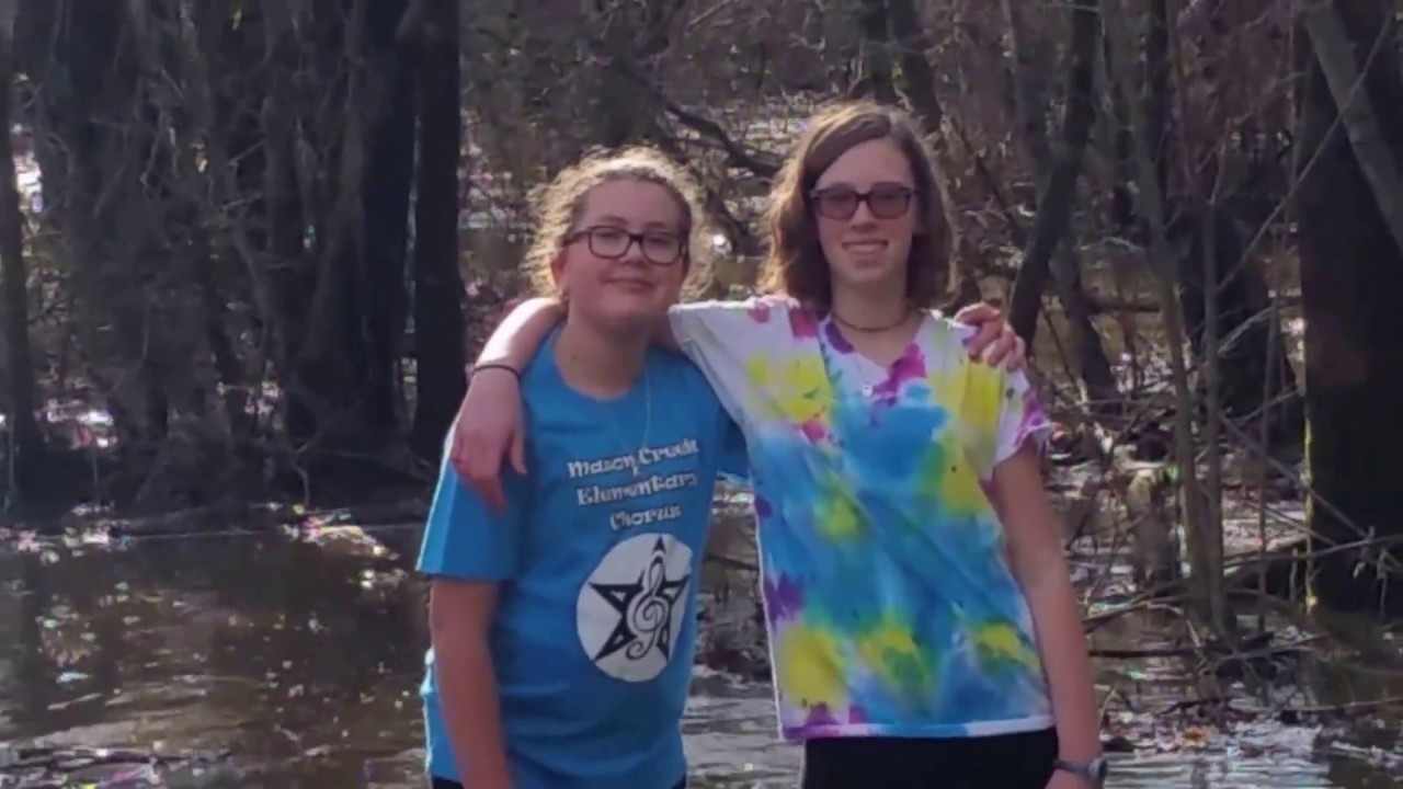 1/21/2017 The creek flooded and the girls played in it.