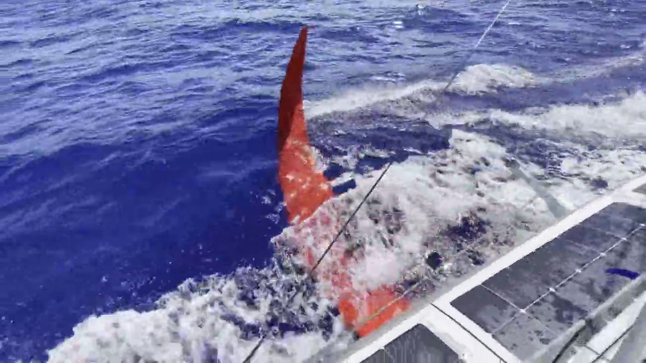 Day 14 - 18:00pm update - Wind dropped and Boris shows us the foils system