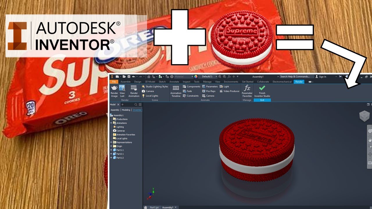 Design 3D Oreo Suprime [Autodeks Inventor] - YouTube