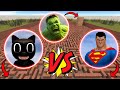 New Epic Battle CARTOON CAT vs EVIL HULK vs SUPERMAN in Garry’s Mod!