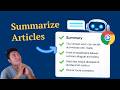 How to Build a Chrome Extension to Summarize Articles