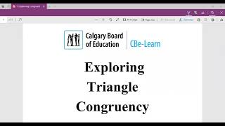 Information 5 - Exploring Congruent Triangles News