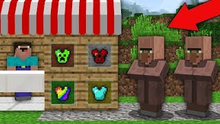 Minecraft NOOB vs PRO: NOOB OPENED SUPER ARMOR SHOP IN VILLAGE! Challenge 100% trolling