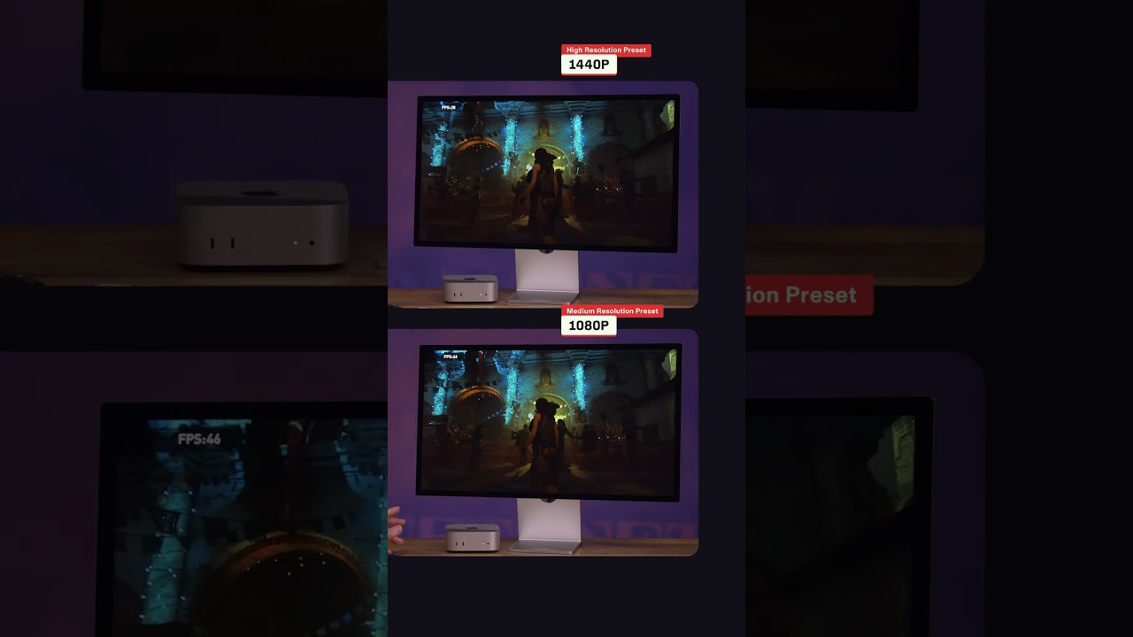 M4 Mac Mini Gaming in 1440p vs. 1080p