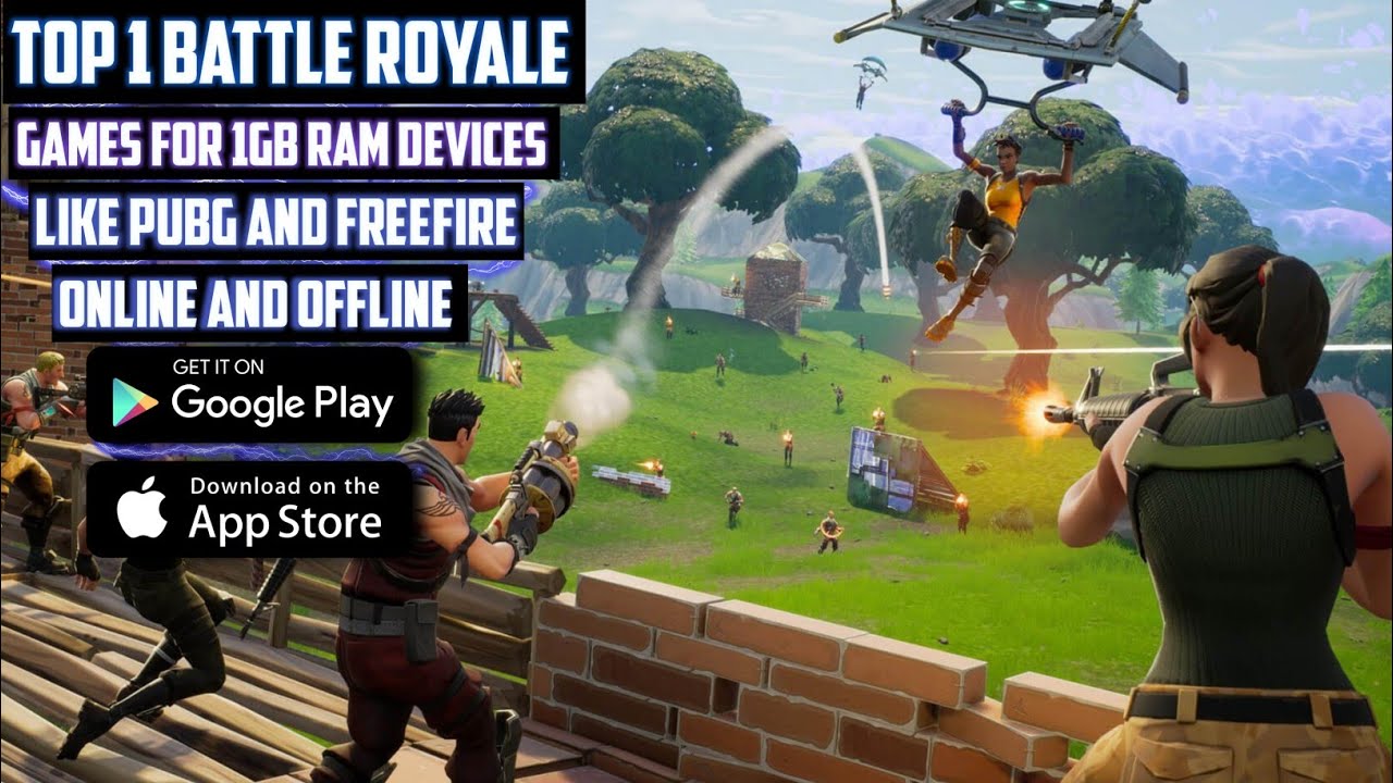Top 1 Battle Royale Games For 1 gb Ram devices like pubg and freefire online and offline.....
