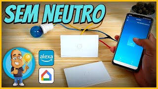 Instalar INTERRUPTOR INTELIGENTE SEM FIO NEUTRO -- WIFI ou ZIGBEE (+RF) -- Funciona com Alexa