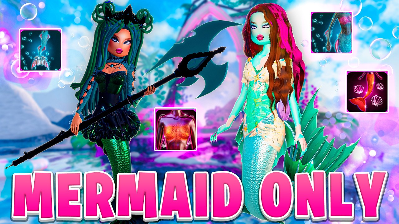 Only Dressing As a MERMAID in Every Theme! Dress To Impress! - YouTube