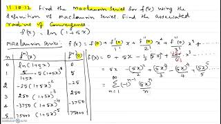 Maclaurin Series , and Radius of Convergence - 11.10.12