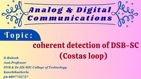 coherent detection of DSB-SC signal using Costas loop