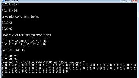 Matrix transformation in Pascal programming language