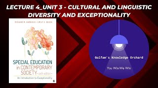 Lecture 4_Unit 3 of Book Special Education in Contemporary Society