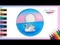 Cómo dibujar un PAISAJE DE CISNE fácil con óleo pastel - Paso a paso