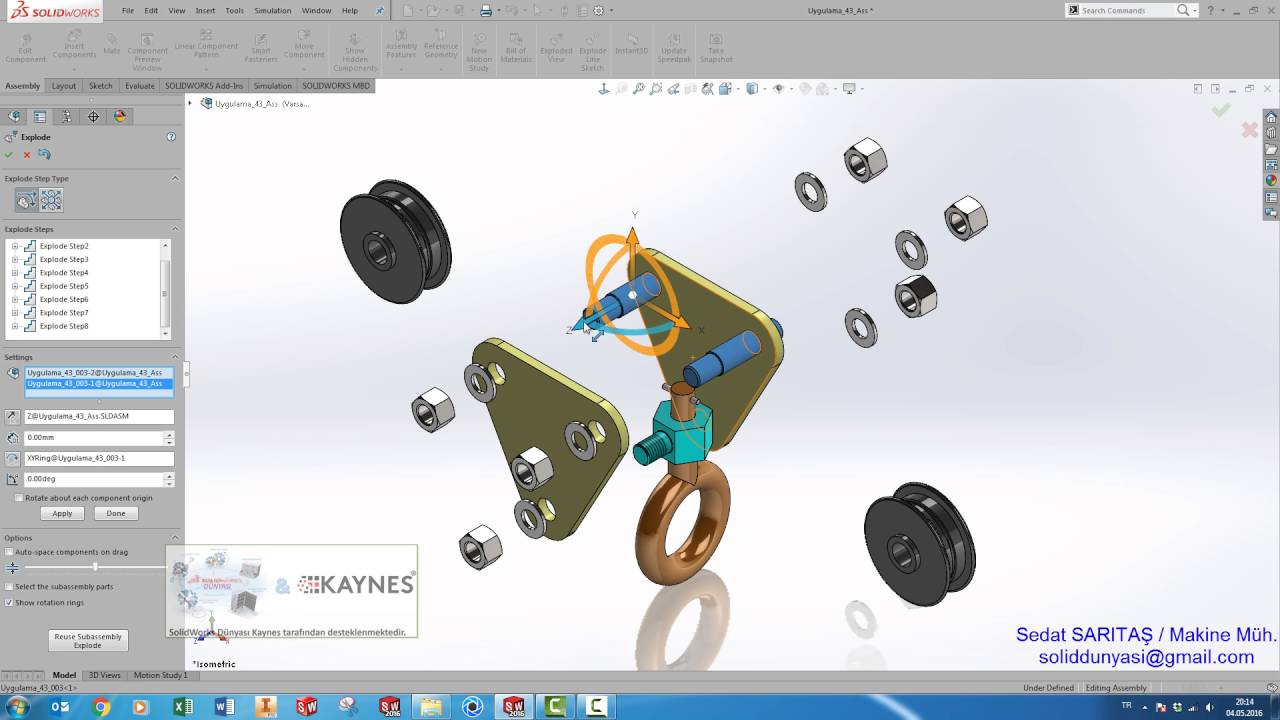 Solidworks - Exploded Wiev - YouTube