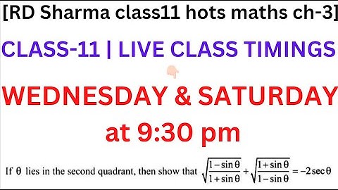 If theta lies in the second quadrant, then sqrt((1-sintheta)/(1+sin theta))+sqrt((1+sin theta)