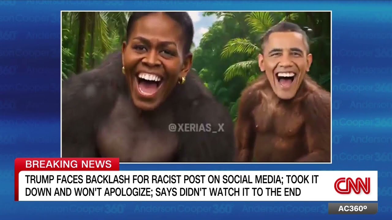 Трамп не собирается извиняться за расистское видео, которое, по его словам, он не досмотрел до ко...