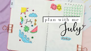 PLAN WITH ME - July 2021 Bullet Journal Setup | Summer Theme