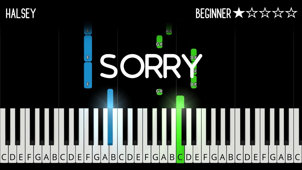 Halsey - Sorry - EASY Piano Tutorial - YouTube