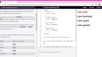 Learn Basic CSS  Use Abbreviated Hex Code   freeCodeCamp org   Google Chrome 2019 12 05 11 18 50