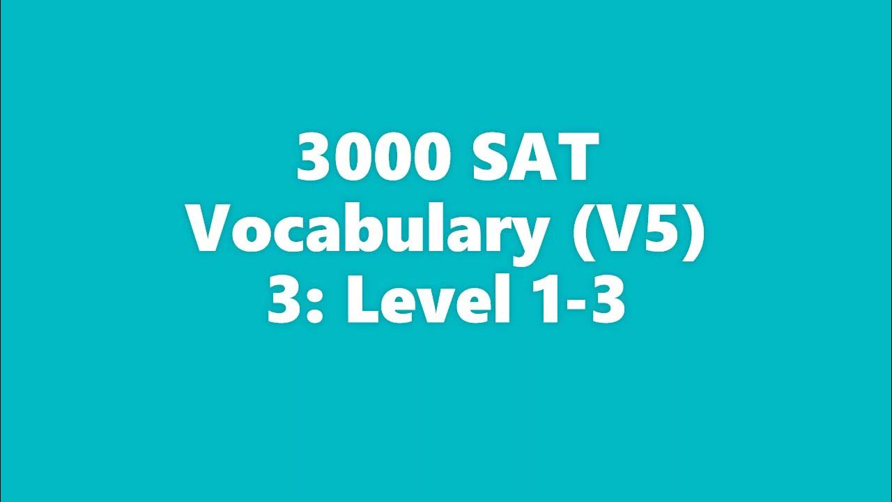 SAT Words Group 3 Level 1 3 YouTube