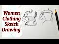Women Clothing Sketch Drawing easy step by step |Pencil Sketching Drawing tutorial for beginners