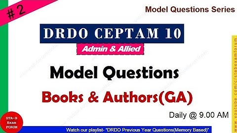 DRDO Admin Security Stores Assistant Fireman Steno | Questions | Books and Authors