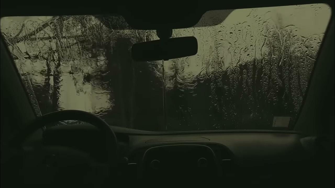 Sleep in car in heavy rain and thunderstorm for rest and sleep _ car